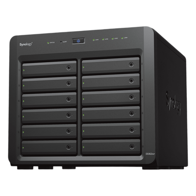 DS3622XS+ - Servidor NAS / 12 Bahías / Expansión a 36 Bahías / Intel Xeon 6 Núcleos / 16 GB DDR4 ECC / 10GbE RJ-45 / Caché NVMe SSD / RAID F1, 0, 1, 5, 6, 10