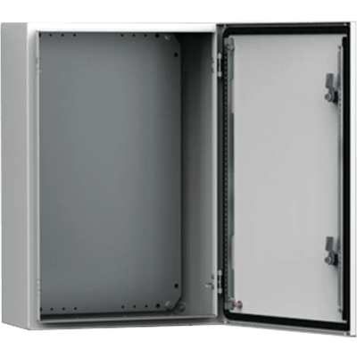 MAS0505021R5 - Gabinete Mural MAS 500 x 500 x 210 mm (19.7 x 19.7 x 8.3 in) / IP66 / NEMA 4/12/13 / IK10 / Acero Dulce 1.5 mm / Platina de Montaje Incluida / Color Gris Claro RAL 7035