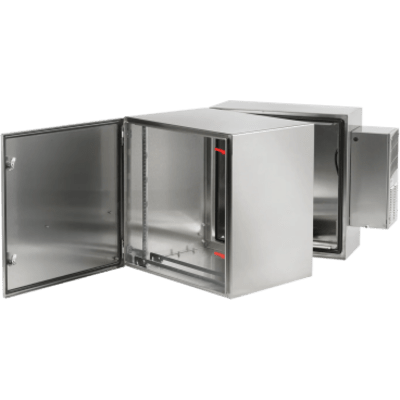 PTHS242428XA - Gabinete de Pared para Rack / 12 UR / Acero Inoxidable SS304 / NEMA 4 4X 12 / IP66 IK10 / Doble Bisagra / 62.1 x 60 x 71 cm (24.5 x 23.6 x 28 in)