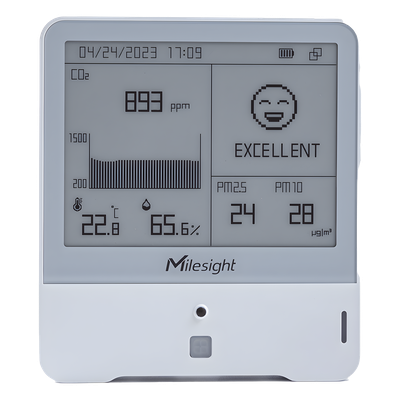 AM308915M - Panel Digital IoT / Monitoreo IAQ 10 Parámetros / LoRa / CO₂ TVOC HCHO O₃ PM2.5 PM10 / Pantalla Inteligente