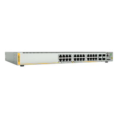 AT-X230-28GP-90 - Switch PoE+ Administrable / 24 Puertos Gigabit / 4 SFP / Capa 3 / 370 W / 41.7 Mpps