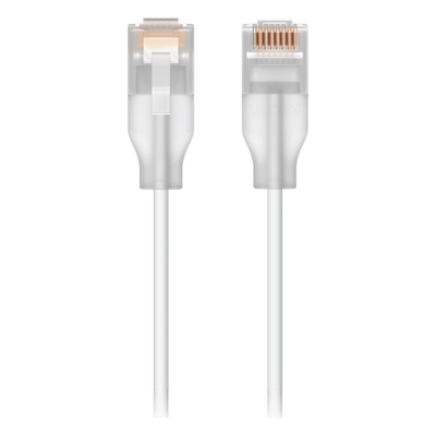 UACC-CABLE-PATCH-EL-2M-W - Patchcord Cat 6 / 10 GbE / PoE+++ / 2 m (6.56 ft) / Conector RJ45 Translúcido / Interior