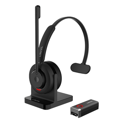 DH301D - Diadema Inalámbrica / DECT 6.0 + Bluetooth 5.3 / IPX7 / Alcance 200m Interior 300m Exterior (656ft Interior 984ft Exterior) / Audio HD con Cancelación IA / Micrófono Rotable / Base de Carga