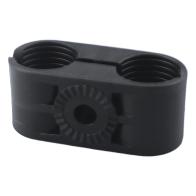 CB-58 - Sujetador Plástico para Cable Coaxial / Doble Fijación / 5/8" / Varilla Roscada 3/8" o M10 / ISO 9001:2015 y RoHS