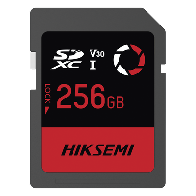 HS-SD-E30/256G - Memoria SDXC / 256 GB / Lectura 180 MB/s / Escritura 150 MB/s / V30 U3 Clase 10 / Resistencia -25°C a 80°C / Anti-impactos y Vibración