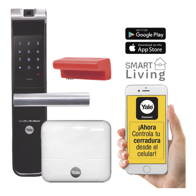 MX89367 - Kit Cerradura Electrónica Inteligente / Apertura por Código, Biometría y Smartphone / 100 Huellas y 100 PINs / Puertas 35-90 mm / Cierre Automático / Wi-Fi