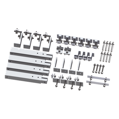 EPL-AMO01-1X4ST - Caja de accesorios / Aluminio anodizado / Arreglo 1x4 / Techo / Viento 136 km/h / Inclinación 20°-45°