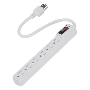 SYS-136201 - Multicontacto con Cable / 6 Tomas con Tierra / 15 A / Calibre 14 AWG / Cable 30 cm (11.8 in) / Interruptor Iluminado