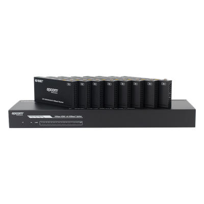 EPP-SPB18H150 - Splitter y Extensor de Video HDBaseT / 1x8 / 4K@60Hz 4:4:4 / 120 m (393.7 ft) en 4K / 150 m (492.1 ft) en 1080p / 18 Gbps / HDR10+ / PoC / IR y RS-232