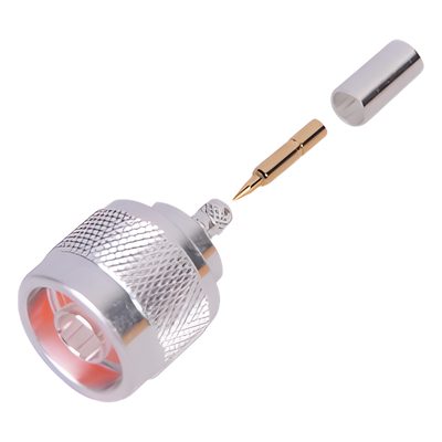 RFN-1005-3C - Conector RF N Macho / Anillo Plegable / 50 Ω / 0-11 GHz / Para Cable RG-58/U