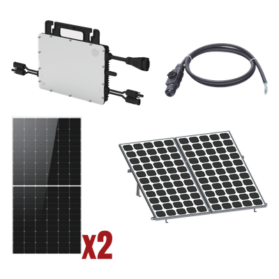 HMS1000KIT1 - Kit Solar Interconexión / 1kW 220Vca / Microinversores / 2 Módulos 645W / Montaje Incluido