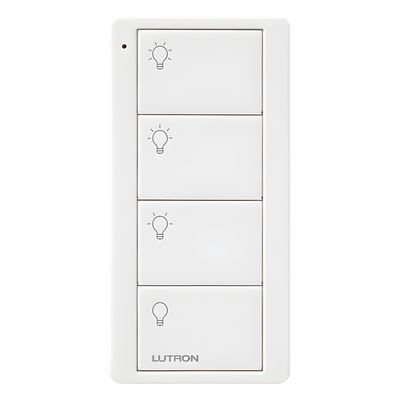 PJ24BWHL31P - Control inalámbrico Pico / 4 botones (3 escenas + apagado) / RF 431-437 MHz Clear Connect / Alcance 9 m (18 m línea de vista) / CR2032 10 años / Blanco