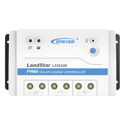 LS-3024-B - Controlador de Carga Solar PWM / 30 A / 12/24 VCC Auto / RS-485 / Baterías Gel-AGM-Selladas / Parámetros Configurables