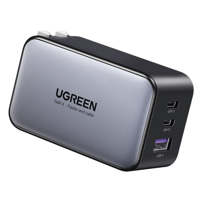 10334 - Cargador de Pared / 65 W / 3 Puertos / 2 USB-C + 1 USB-A / GaN II / PD 3.0 / QC 4.0+ / Enchufe Plegable