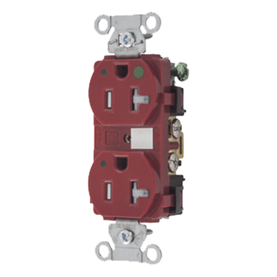 HUB-8300-RED-LTRA - Contacto Duplex / 20 A / 125 V CA / NEMA 5-20R / Grado Hospitalario / A Prueba de Manipulaciones / 0.10 ft x 0.27 ft x 0.13 ft