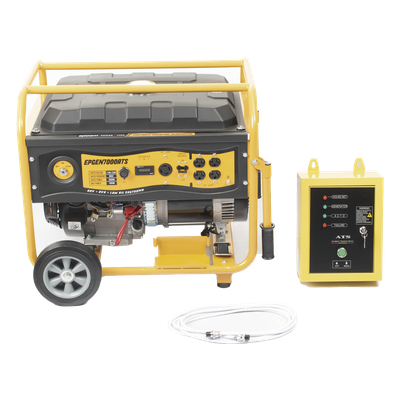 EPGEN7000ATS - Generador de Emergencia / 6.5 kW Nominal / 7 kW Máxima / Arranque Automático / 220V Bifásico / 60 Hz / Tanque 25 L / 12 h Autonomía