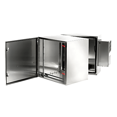 PTHS242430XA - Gabinete de Pared / Bisagra Doble / NEMA 4 4X 12 / Acero Inoxidable 304 / 12U / 24.4 in Alto x 23.6 in Ancho x 31.1 in Fondo / Cepillado #3 / Rack 19"