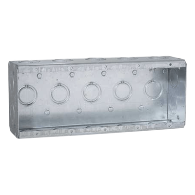 HUB-694 - Caja Multigang / 5 Gang / Profundidad 2.5 in / 19 Entradas 1/2"-3/4" / Capacidad 79.5 cu. in / Acero Galvanizado