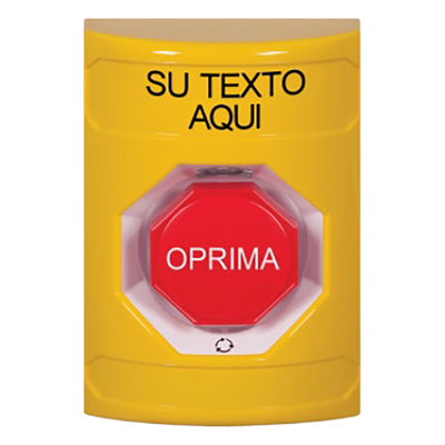SS2-209-ZA-ES - Botón de emergencia personalizable / Policarbonato y acero inoxidable / Restablecimiento por giro / Iluminación LED opcional / UL, cUL, ADA