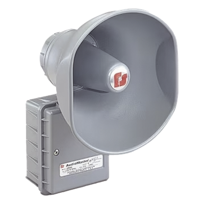 AM300 - Altavoz reentrante / 15 W / 25-70 V / Dispersión 60° / UL contra incendios / Montaje pared 180° / Gris