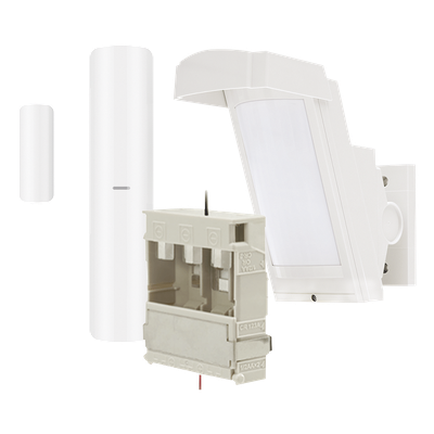 HX40-RAM-W-HKV - Detector PIR Volumétrico / Exterior 100% / 12 m (39.4 ft) a 85° / Inalámbrico / Montaje 2.5 - 3 m (8.2 - 9.8 ft) / Antimascota / Transmisor AXPRO Incluido