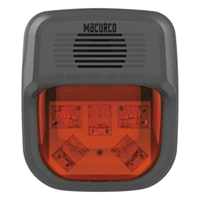 HS-R-HORN - Sirena Estrobo Rojo / Salida Alta Potencia / Montaje 4x4 in / Candela Ajustable 15-110 cd / Tono Continuo o Temporal