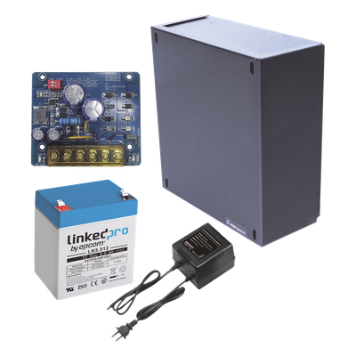KIT16B2LK5 - Kit con fuente PLB2 con salida de 12 Vcc a 1.5 Amper, incluye transformador y batería de 12 V a 5.5 Amper