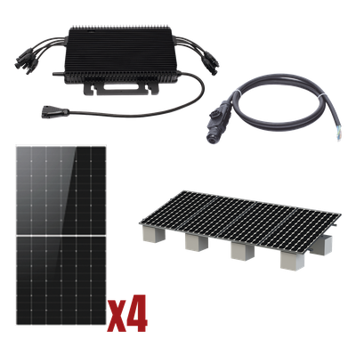 HMS2000KIT1 - Kit Solar Interconexión / 2kW / 220Vca / 4 Módulos 645W / Microinversores / Montaje Incluido