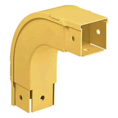 FOVRA2X2LYL - Bajada Vertical Exterior / Ángulo 90° / Radio de Curvatura 50.8 mm / Altura 176.3 mm / Canaleta 2x2 / Amarillo