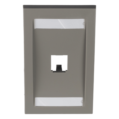 CFPE1IGY - Placa de Pared Vertical / 1 Puerto Mini-Com / 69.8 x 114.3 mm / 2.75 x 4.5 pulg. / Color Gris / Perfil Elevado Ejecutivo