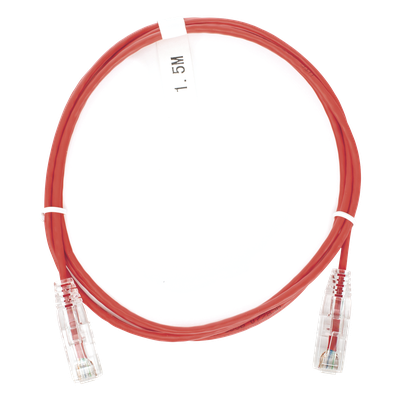 LP-UT6-150-RD-28 - Cable de Parcheo Slim UTP / Cat6 / 1.5 m (4.92 ft) / 28 AWG / 1 Gbps / Rojo