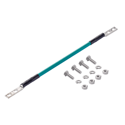 DGJ - Kit de Puente de Tierra / Cable de Cobre 6 AWG / Aislamiento THW / Terminales de Dos Orificios / 30 cm (11.8 in)
