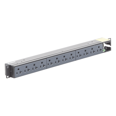 P12B01M - PDU Básico para Rack / 12 Contactos NEMA 5-20R / Entrada NEMA 5-15P / 15A / 120 Vca / Montaje Horizontal 1U / 19 in