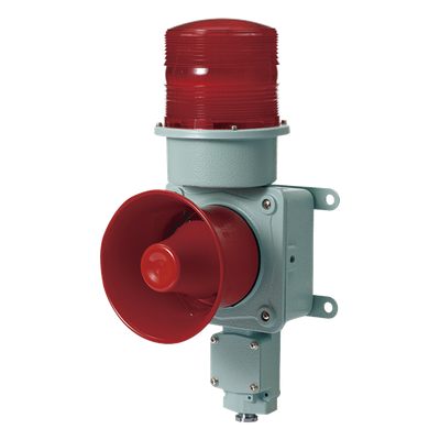 SDL-WS-120-R - Baliza LED con Sirena Electrónica / 120 dB / IP66 / -40°C a +70°C / 5 Patrones de Sonido / 120 VCA