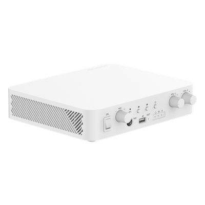 DS-QAE1A80G1-VB(B) - Amplificador de Audio IP / 2 Canales / 80 W Totales / 2 Zonas 40 W / Salida 100V / Bluetooth / USB / RCA / Micrófono / Hik-Connect