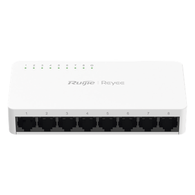RG-ES08G-L - Switch No Administrable / 8 Puertos Gigabit / Plug & Play / Cloud Visibility / Sin Ventilador / 3.47W