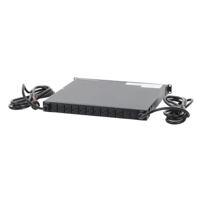 NPATS11002 - PDU Monitoreable ATS / 10 Salidas 5-15R / 20 A / 120 Vca / 1UR Horizontal / Conmutación IP / LCD 2.00 pulgadas