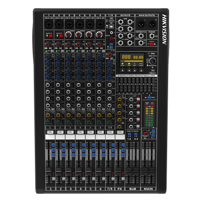 DS-QAPMCR8-A - Consola de Mezcla Analógica / 8 Canales / 6 Entradas Mic/Línea / 12 Salidas / DSP 14 Efectos / Bluetooth / USB Media / Rack