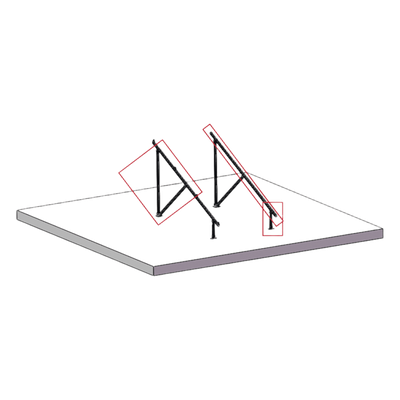 LEGSGM012X2ST - Kit de Patas para Montaje / Tubos 38x45 y 38x60 mm / Viga Principal 3560 mm (11.7 ft) / Acero Galvanizado / Diseño Modular