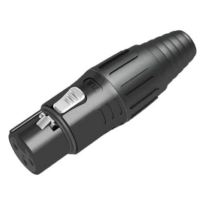 SCSF3-B - Conector XLR hembra / Carcasa negra / Contactos plateados / Abrazaderas 3.5-8 mm / Diseño sin anillo