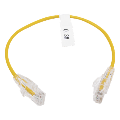 LP-UT6-030-YE28 - Cable de Parcheo Slim UTP Cat6 / 30 cm (0.98 ft) / 28 AWG / Amarillo / 10 Gbps