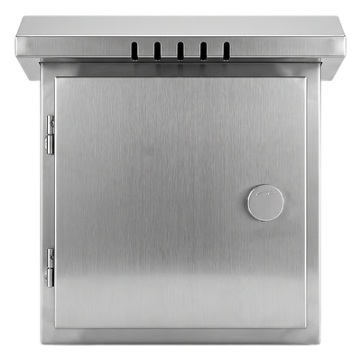 XGAMPOLE6MACC - Gabinete para Exteriores de Acero Inoxidable SUS201 / Cilindrico con Techo Inclinado / Ø305 x 195 x 315 mm (12.0 x 7.7 x 12.4 in) / Cerradura con Llave de Seguridad / Compatible con Postes XGAPOLE