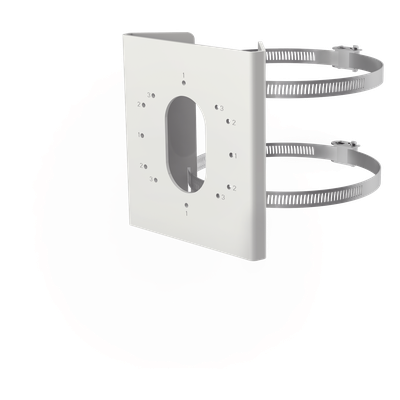 DS-1275ZJ-S-SUS - Montaje en Poste para Cámara IP / Acero Inoxidable / Compatible DS-2CD26 / Exterior / Blanco