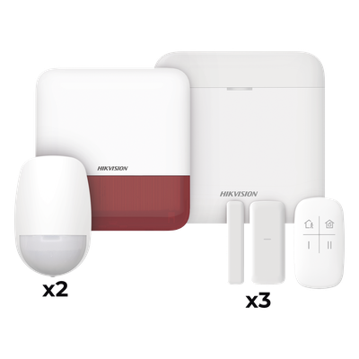 DS-PWA48-KV2(R) - Kit de Alarma Inalámbrico / 48 Zonas / 2 PIR / 3 Contactos Magnéticos / Sirena Exterior 110 dB / Wi-Fi / Batería de Respaldo 12 h