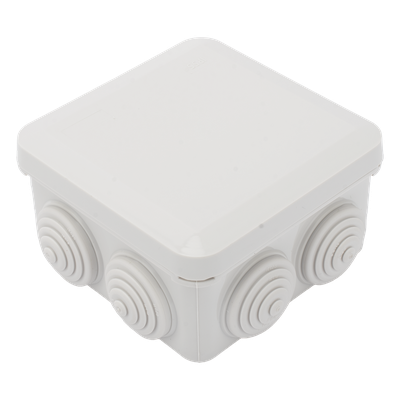 PST-0808-ER - Caja de Derivación Estanca / 7 Glándulas de Goma / IP55 / 89 x 89 x 50 mm / -40 a 120°C / Protección EMI