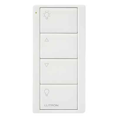 PJ24BGWHL01 - Control remoto inalámbrico Pico / 4 botones / RF 431-437 MHz / alcance 9 m entre muros / batería CR2032 de 10 años / Caseta Wireless, RA2 Select, RadioRA 3