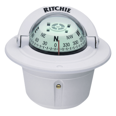 F-50W - Brújula de Navegación Marítima / Dial 70 mm / Iluminación Nocturna Verde / Montaje Flush / 100% Reparable
