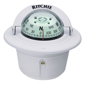 F-50W - Brújula de Navegación Marítima / Dial 70 mm / Iluminación Nocturna Verde / Montaje Flush / 100% Reparable