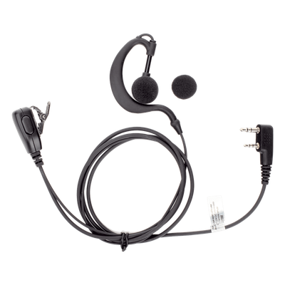 TXEHK - Micrófono-Audífono Profesional / Gancho Ajustable Tipo G / PTT de Solapa / Compatible Kenwood y TXPRO / Cable Kevlar Reforzado