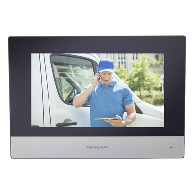 DS-KH6320-WTDE1 - Monitor Híbrido IP WiFi Touch Screen / 7" / Resolución 1024x600 / PoE 802.3af / Audio Bidireccional / 8 Entradas de Alarma / Compatible 4 Hilos Analógicos